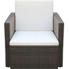 Image de Chaise de jardin avec coussins Poly Rattan Marron