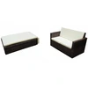Image de vidaXL Ensemble de salon de jardin 2 pièces avec coussins Poly rotin brun