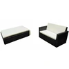 Image de vidaXL Ensemble salon de jardin 2 pièces avec coussins Poly rotin noir