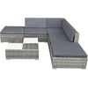 Image de vidaXL Ensemble de salon de jardin 6 pièces avec coussins Poly Rattan Gris