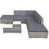Image de vidaXL Ensemble salon de jardin 6 pièces avec coussins Poly rotin gris