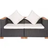 Image de vidaXL Canapé de jardin Poly rotin noir
