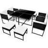Image de vidaXL Salon de jardin 9 pièces avec coussins Poly rotin noir