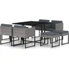 Image de vidaXL Salon de jardin 33 pcs. noir Poly rotin