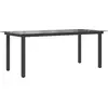 Image de vidaXL Table de jardin noire 190x90x74 cm aluminium et verre