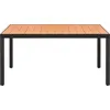 Image de vidaXL Table de jardin brune 150x90x74 cm aluminium et WPC