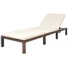 Image de vidaXL Chaise longue avec support Poly rotin brun