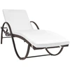 Image de vidaXL Bain de soleil avec table Poly rotin brun