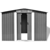 Image de vidaXL Abri de jardin Gris Métal 257 x 205 x 178 cm