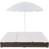 Image de vidaXL Lit lounge d'extérieur avec parasol Poly rotin brun