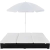 Image de vidaXL Lit lounge d'extérieur avec parasol Poly rotin noir