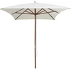 Image de vidaXL Parasol 200x300 cm Mât en bois blanc crème
