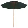 Image de vidaXL Parasol avec ventilation 270x270 cm Mât en bois vert