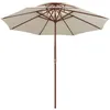 Image de vidaXL Parasol double pont 270×270 cm mât en bois blanc crème