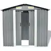 Image de vidaXL Abri de jardin Gris Métal 204 x 132 x 186 cm