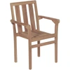 Image de vidaXL Chaises de jardin empilables 2 pcs. Bois massif teck