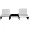 Image de vidaXL Chaise longue double 2 places 5 pièces poly rotin brun