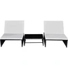 Image de vidaXL Chaises d'extérieur 2 pcs. avec table noir Poly-Rattan
