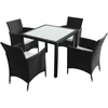 Image de vidaXL Ensemble de jardin 5 pièces avec coussins Poly rotin noir