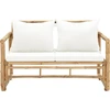 Image de vidaXL Canapé de jardin 2 places avec coussins en bambou