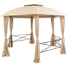 Image de vidaXL Pavillon de jardin avec rideaux Hexagonal 360x265 cm