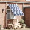 Image de vidaXL Store rétractable manuel 150 cm bleu/blanc rayé