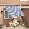 Image de vidaXL Store rétractable manuel 250 cm bleu/blanc rayé