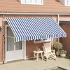 Image de vidaXL Store rétractable manuel 400 cm bleu/blanc rayé