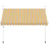 Image de vidaXL Store rétractable manuel 350 cm jaune/bleu rayé