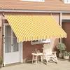 Image de vidaXL Store rétractable manuel 350 cm Orange/Blanc rayé
