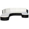 Image de vidaXL Ensemble salon de jardin 4 pièces avec coussins Poly rotin noir