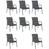 Image de vidaXL Ensemble de jardin 9 pièces acier noir
