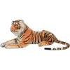 Image de Doudou "Wenze" en polyester orange et marron avec des rayures de tigre. Dimensions (l/h) 80x40 cm