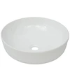Image de vidaXL Lavabo rond en céramique blanc 41,5 x 13,5 cm