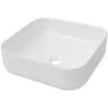 Image de vidaXL Lavabo carré en céramique blanc 39x39x13,5 cm