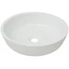 Image de vidaXL Lavabo rond en céramique blanc 42 x 12 cm