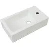 Image de vidaXL Lavabo rectangulaire avec trou pour robinetterie céramique blanc 46x25,5x12 cm