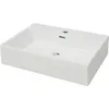 Image de vidaXL Lavabo avec trou pour robinetterie céramique blanc 60,5x42,5x14,5 cm