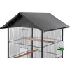 Image de vidaXL Cage à oiseaux avec toit Acier noir 66x66x155 cm