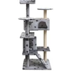 Image de vidaXL Arbre à chat 125 cm Impression pattes Gris