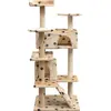 Image de vidaXL Arbre à chat 125 cm imprimé pattes Beige