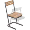 Image de vidaXL Chaises de salle à manger 2 pcs. Bois massif teck