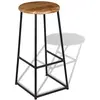 Image de vidaXL Tabouret de bar 2 pcs. bois massif teck