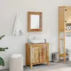 Image de vidaXL Commode de salle de bain avec miroir en bois massif de manguier