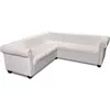 Image de vidaXL Canapé d'angle Chesterfield 5 places en similicuir blanc