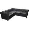 Image de vidaXL Canapé d'angle Chesterfield 5 places en similicuir noir