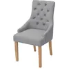 Image de vidaXL Chaise de salle à manger 2 pcs. Tissu gris clair