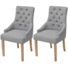 Image de Vidaxl - Chaises À Manger Lot De 2 Gris Clair Tissu
