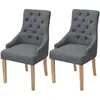 Image de Vidaxl - Chaises À Manger Lot De 2 Gris Foncé Tissu