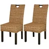 Image de Vidaxl - Chaises À Manger Lot De 2 Rotin Kubu Bois De Manguier